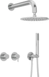 DEANTE Silia concealed shower set with hand shower - round, horizontal // brushed steel // NQS-F0YK 