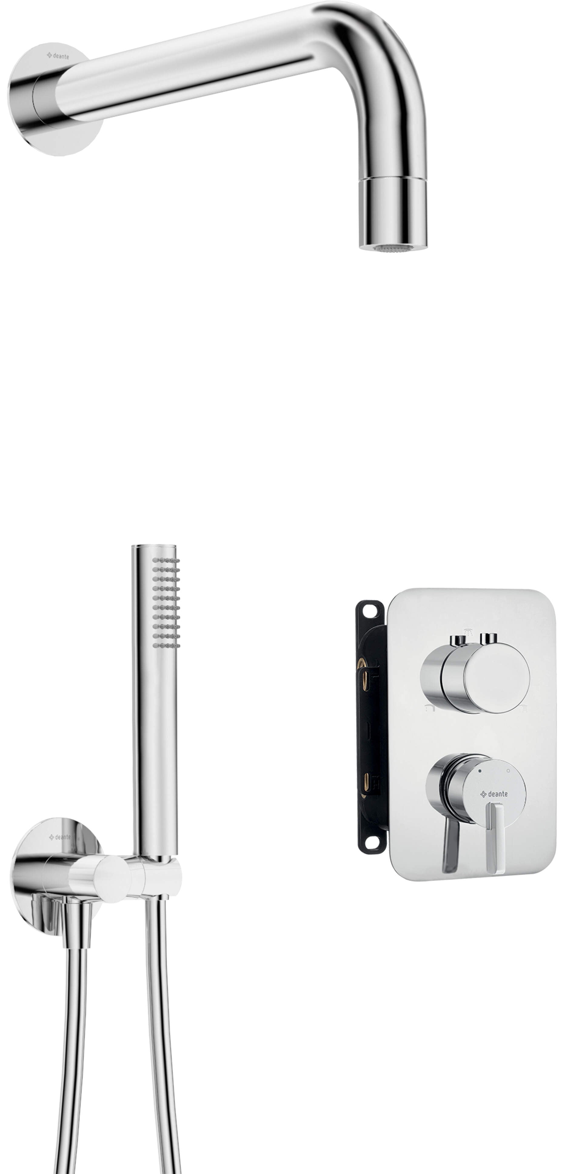 DEANTE Silia Unterputz - Duschset mit Mischbox und Duschkopf // Chrom // BXYZ0QSM erhältlich bei Twoda Shop