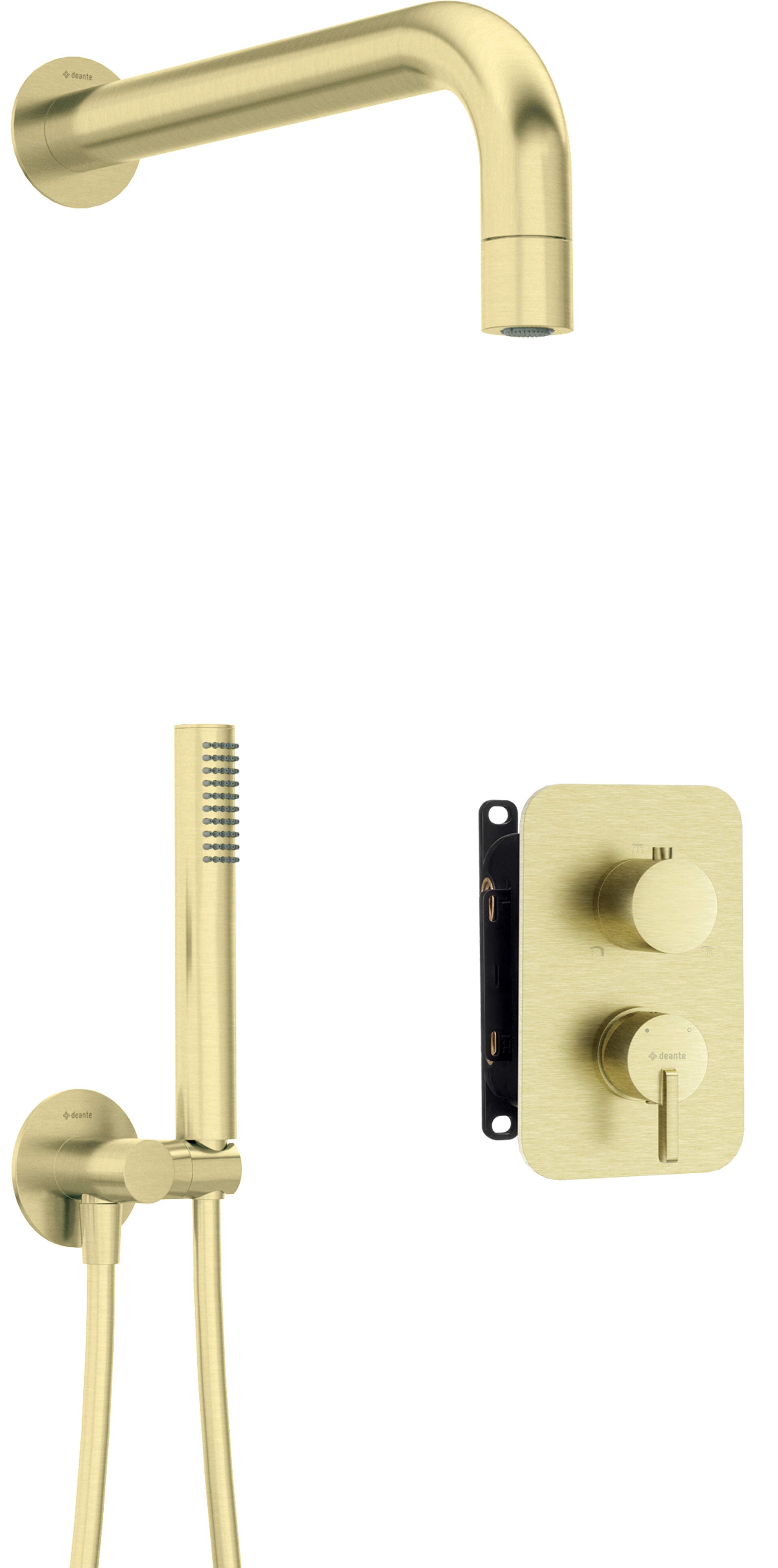 DEANTE Silia Unterputz - Duschset mit Mischbox und Duschkopf // gebürstetes Gold // BXYZRQSM erhältlich bei Twoda Shop