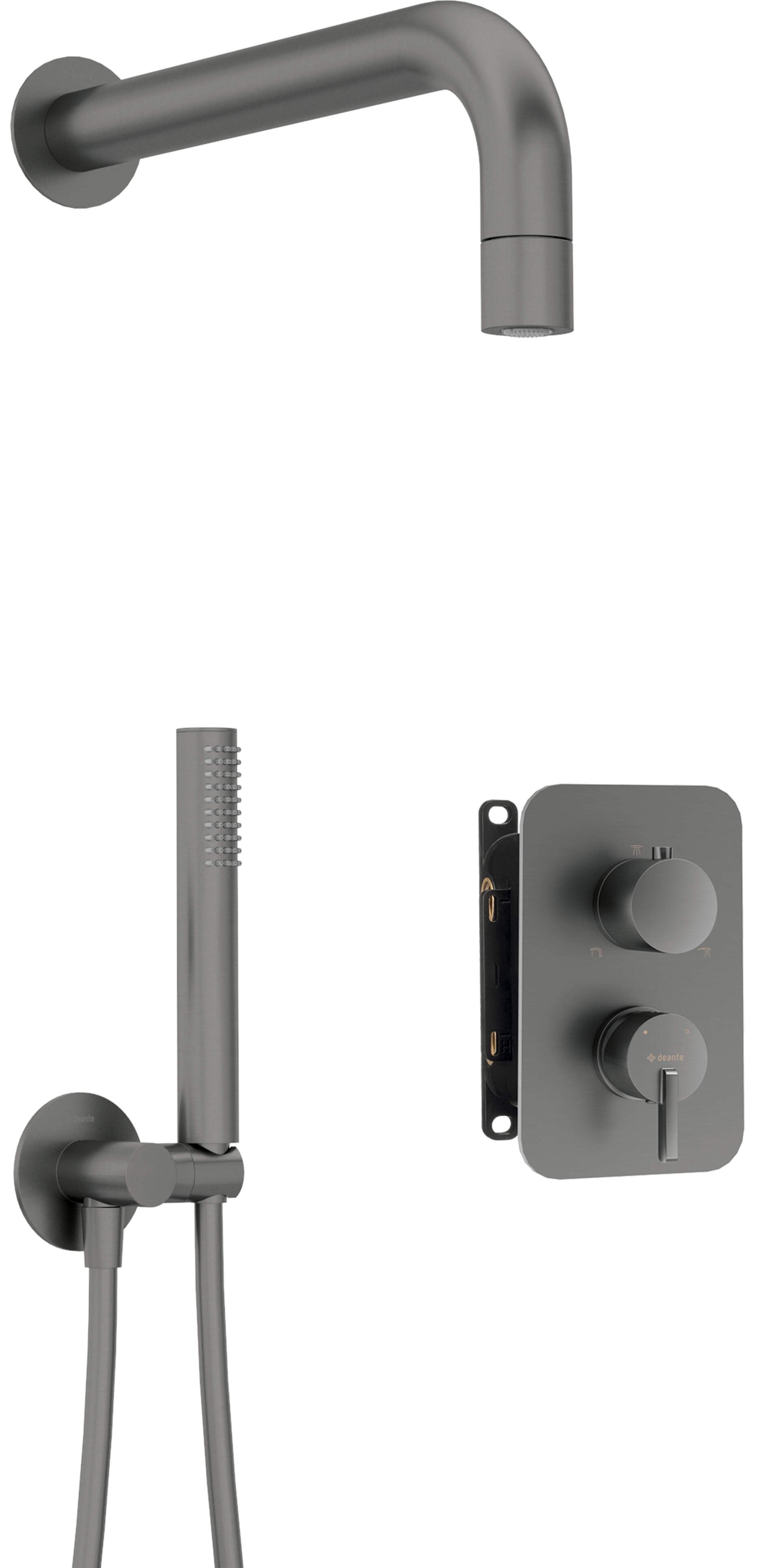 DEANTE Silia Unterputz - Duschset mit Mischbox und Duschkopf // Titanium // BXYZDQSM erhältlich bei Twoda Shop