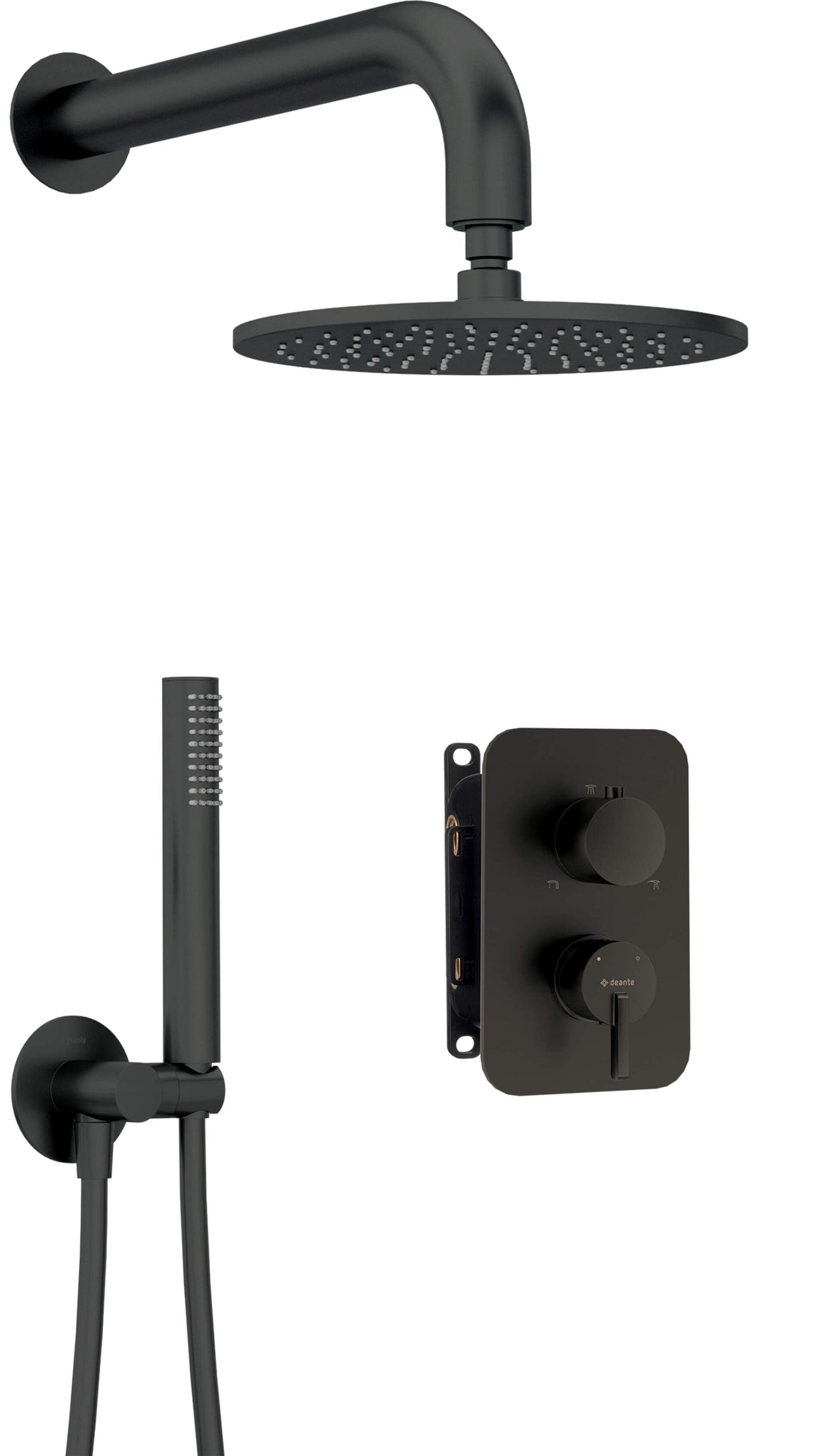 DEANTE Silia Unterputz - Duschset mit Mischbox und Kopfbrause // Nero // BXYYNQSM erhältlich bei Twoda Shop