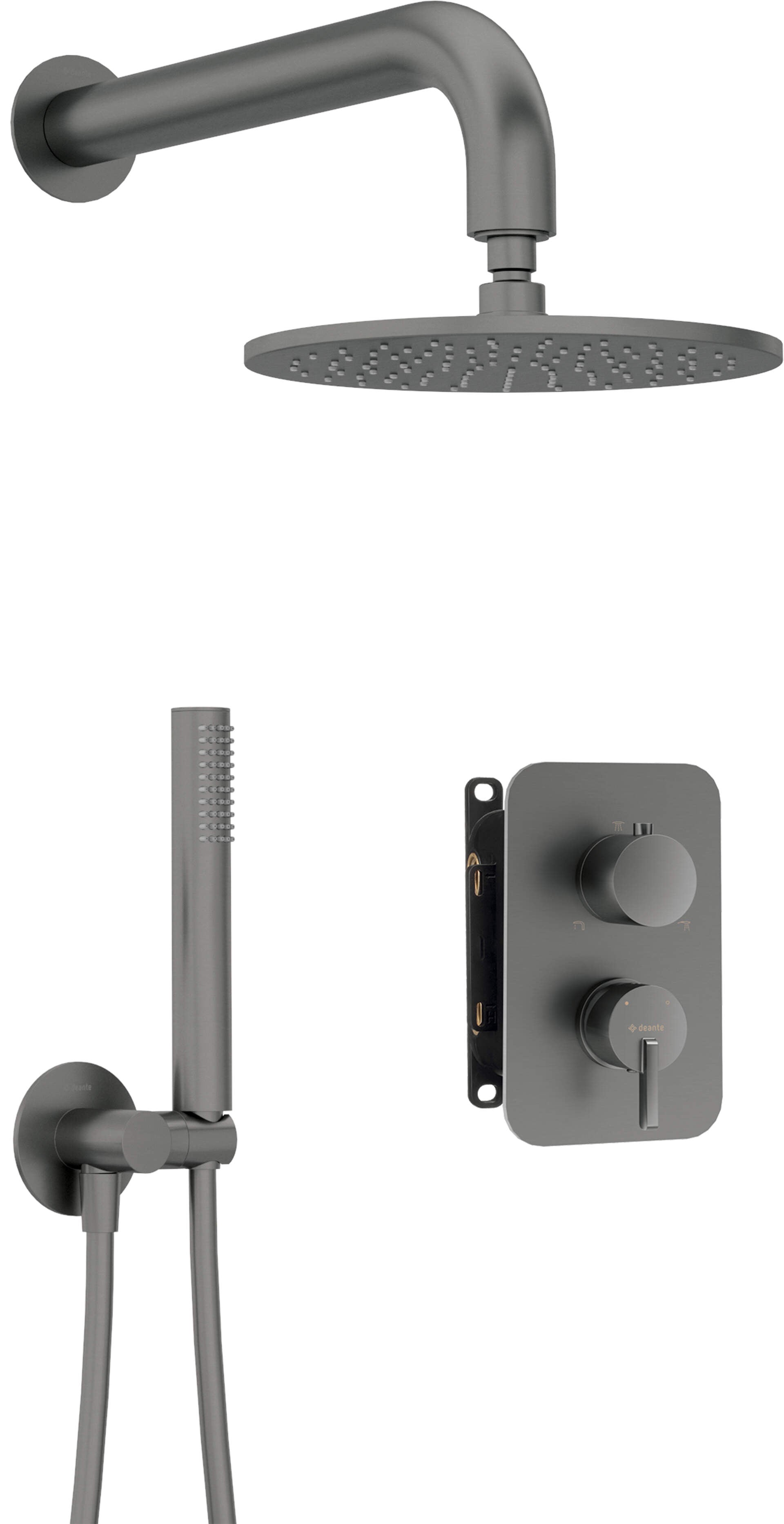 DEANTE Silia Unterputz - Duschset mit Mischbox und Kopfbrause // Titanium // BXYYDQSM erhältlich bei Twoda Shop