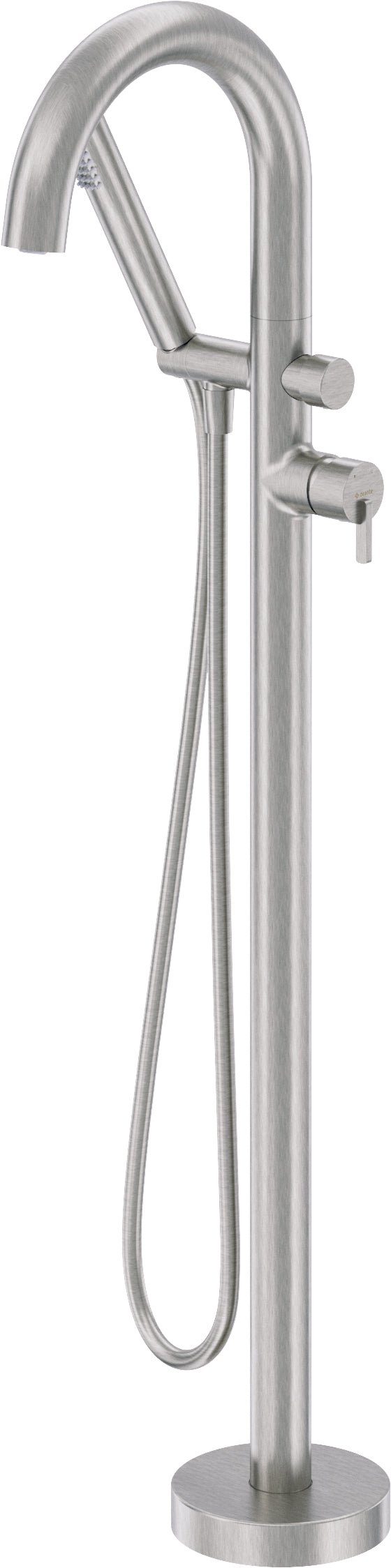 DEANTE Silia Wannenarmatur Freistehend mit Brausegarnitur // gebürsteter Stahl // BQS - F17N erhältlich bei Twoda Shop