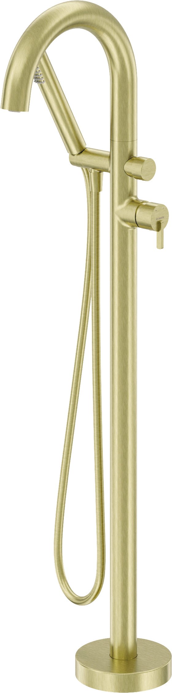 DEANTE Silia Wannenarmatur Freistehend mit Brausegarnitur // gebürstetes Gold // BQS - R17N erhältlich bei Twoda Shop