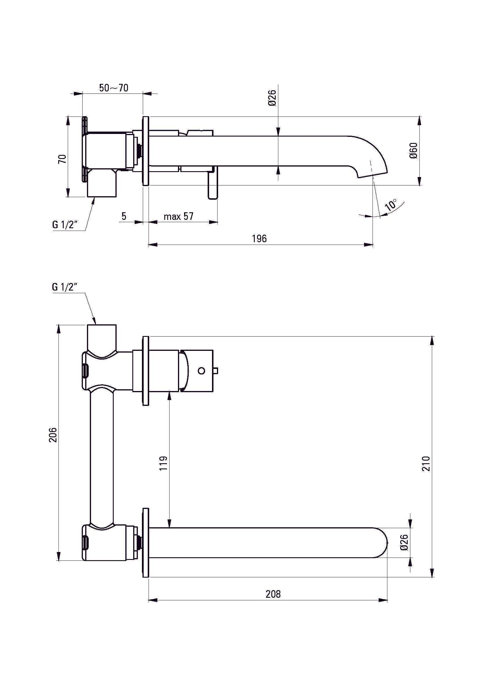 DEANTE Silia Waschtischarmatur für Unterputzmontage // Bianco // BQS - A54L erhältlich bei Twoda Shop