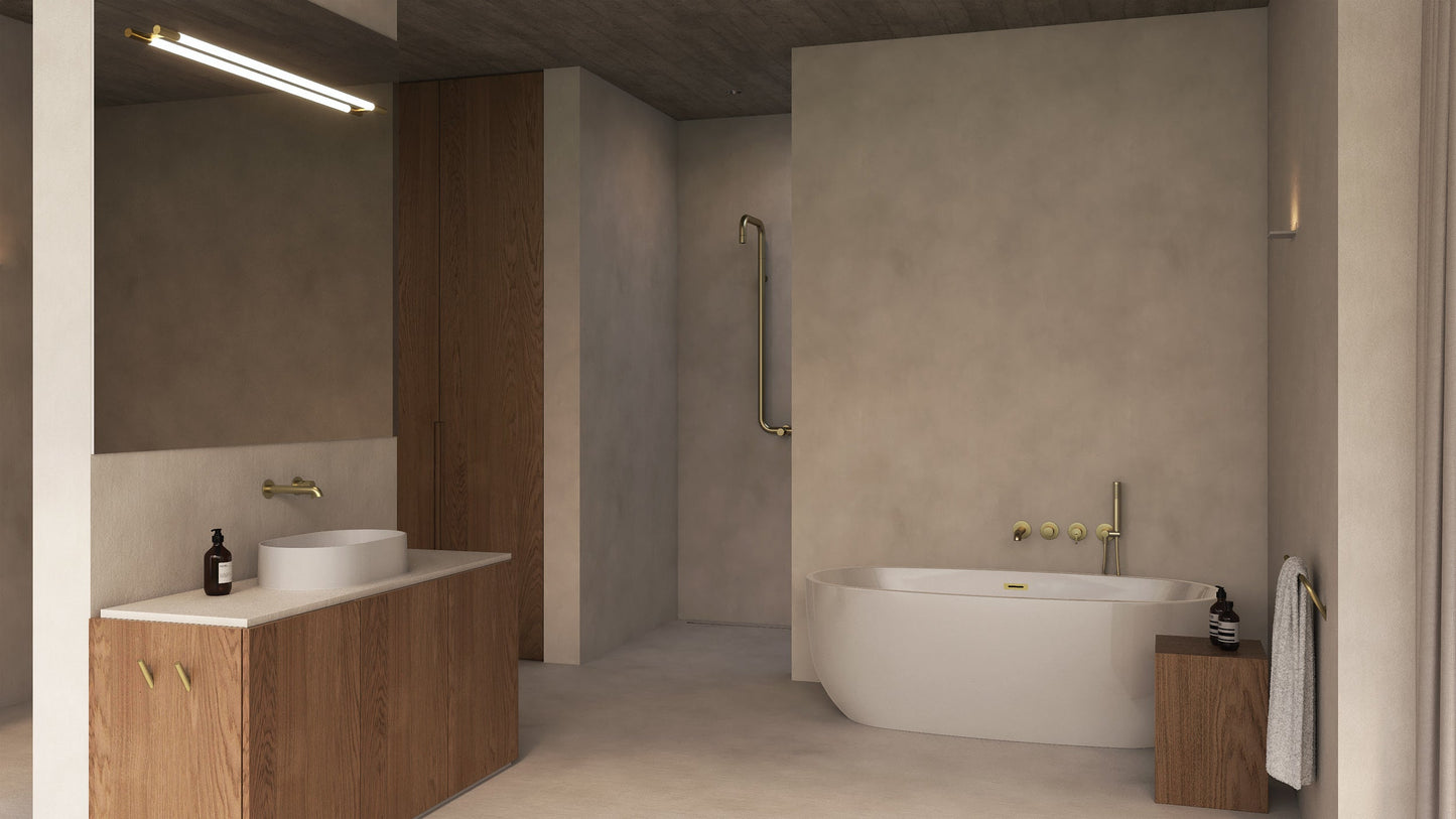 DEANTE Silia Waschtischarmatur für Unterputzmontage // gebürstetes Gold // BQS - R54L erhältlich bei Twoda Shop