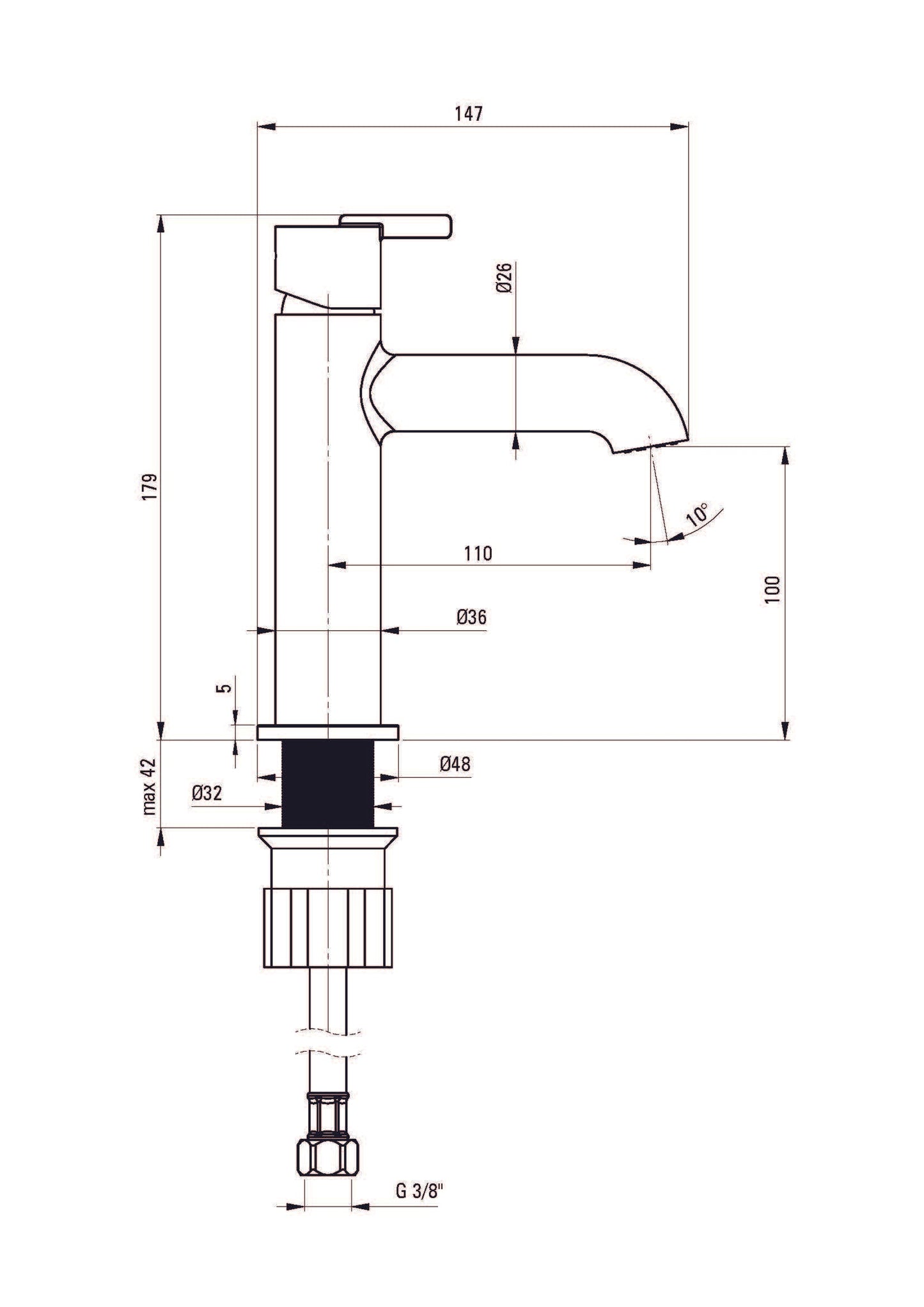 DEANTE Silia Waschtischarmatur // Titanium // BQS - D20M erhältlich bei Twoda Shop