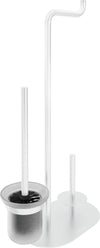 Portarrollos de papel higiénico DEANTE Silia 3 en 1 con estante y portaescobillas // Bianco // ADI-A732 