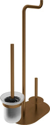 Portarrollos de papel higiénico DEANTE Silia 3 en 1 con estante y portaescobillas // Bronce cepillado // ADI-C732 