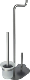 Portarrollos de papel higiénico DEANTE Silia 3 en 1 con estante y portaescobillas // Titanio // ADI-D732 