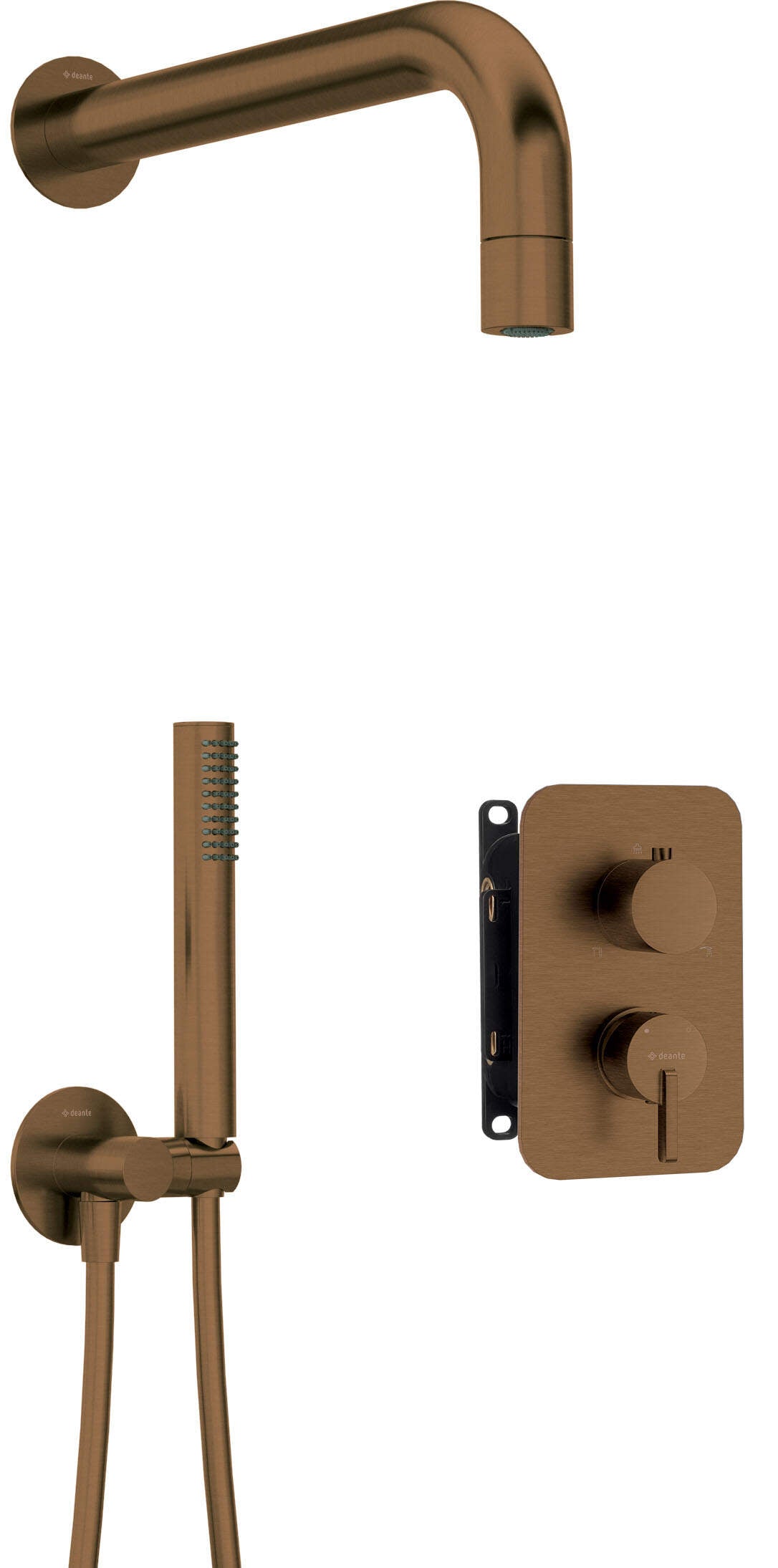 DEANTE SiliaUnterputz - Duschset mit Mischbox und Duschkopf // gebürstete Bronze // BXYZCQSM erhältlich bei Twoda Shop
