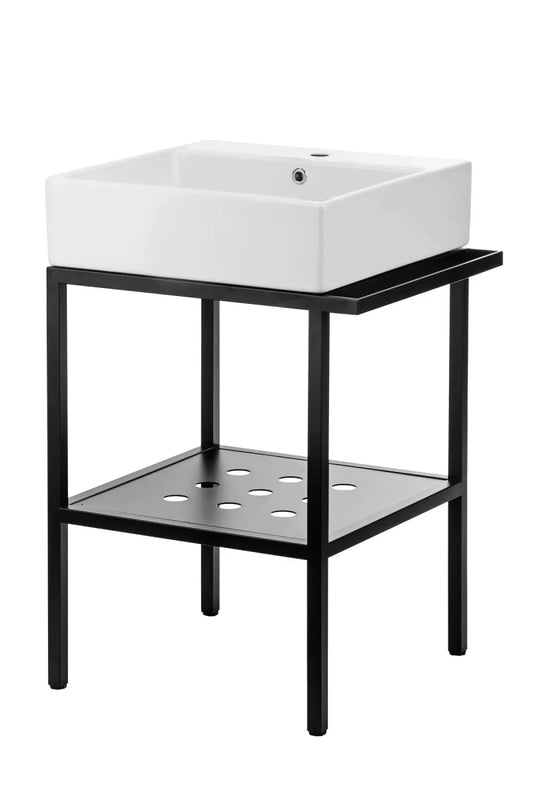 DEANTE Temisto Freistehende Badkonsole mit Waschbecken - 56.5 x 40 cm // Weiß, Nero // CDTS6U4S erhältlich bei Twoda Shop