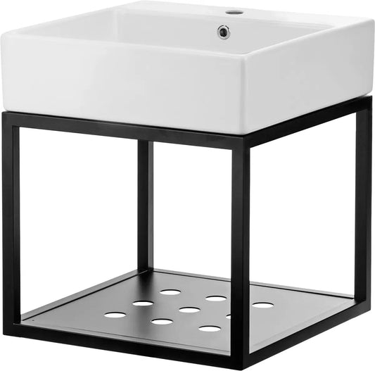 DEANTE Temisto Hängende Badkonsole mit Waschbecken - 50 x 50 cm // Weiß, Nero // CDTW6U5S erhältlich bei Twoda Shop