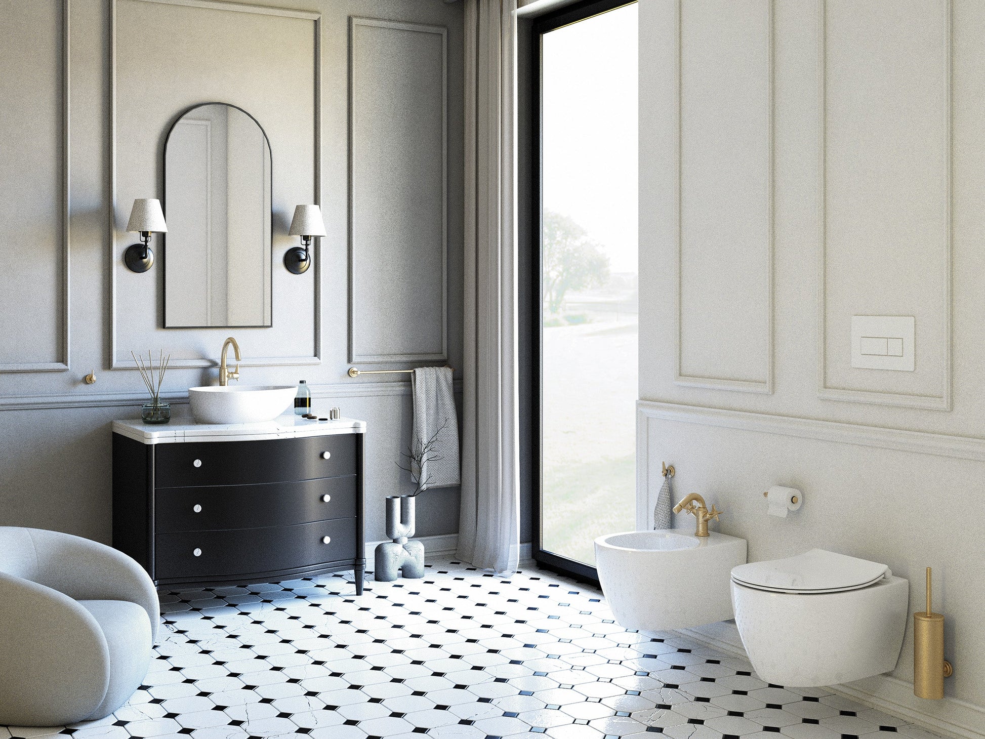 DEANTE Temisto Waschtischarmatur mit erhöhtem Korpus // Brass // BQT - M20K erhältlich bei Twoda Shop