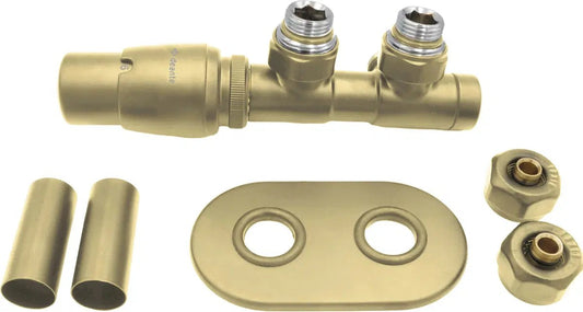 DEANTE Thermostatventil für Badheizkörper – links // Gold Matt // AGI - RZL1 erhältlich bei Twoda Shop